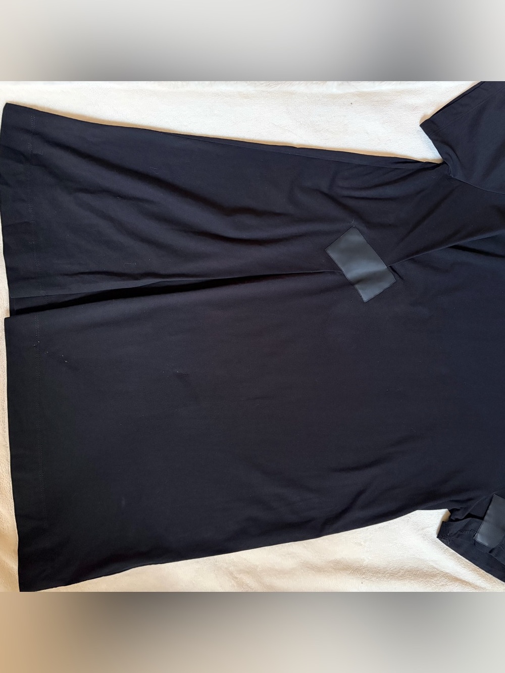 Maison Martin Margiela Black T Shirt Dress with Faux Leather Details